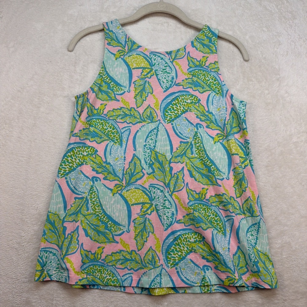 Lilly Pulitzer Tank Top Women's XXS Tropical Print Sleeveless Resort Preppy‎